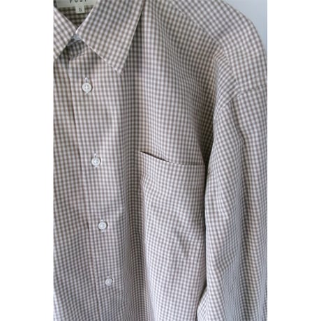 FUJI / COTTON CHECK SHRITS *BROWN