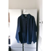 Blanc YM / Knit Long Polo Shirts *Navy