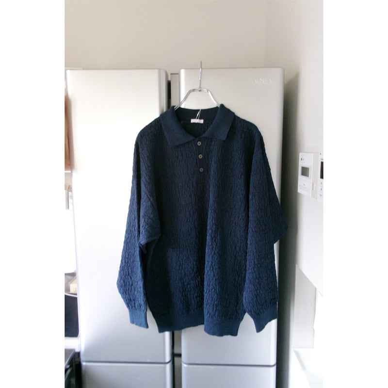 Blanc YM / Knit Long Polo Shirts *Navy | AVET