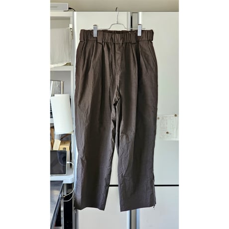 Blanc YM / Crispy Nylon Zip Up Pants *Brown