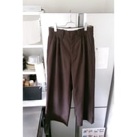 TOZAOU / Hollow Wide Trousers *Dark Brown