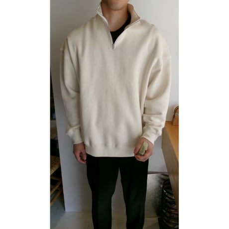 FUJI /  HALF ZIP SWEAT *OFF WHITE
