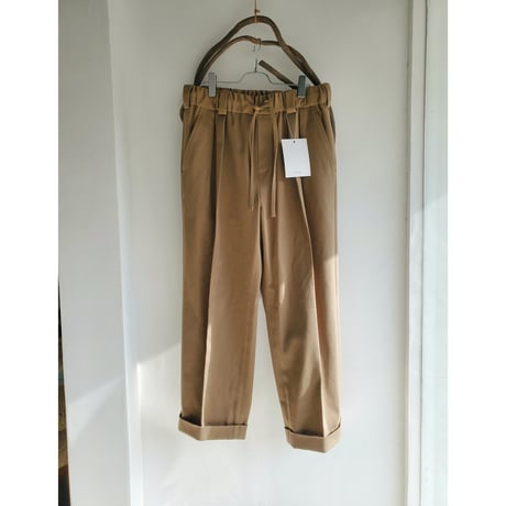 Blanc YM / Cotton Easy Trousers-Beige