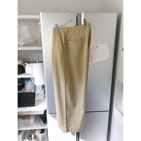 UNIVERSAL PRODUCTS / COTTON WOOL WIDE TROUSERS *BEIGE