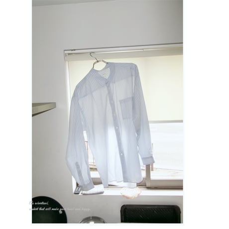 FUJI /　COTTON CUPRA STRIPE SHIRT *BLUE