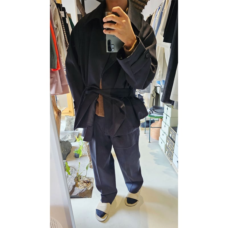 Blanc YM / Short Trench Coat 23aw *Blue-Black |...