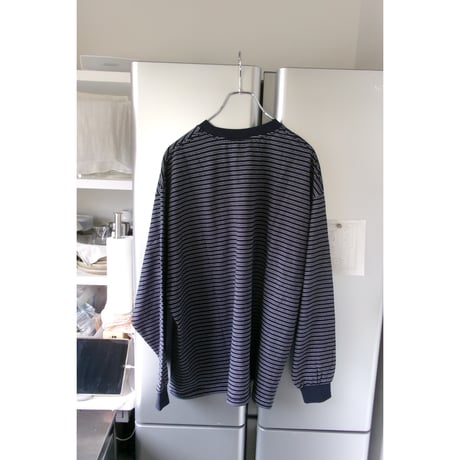 EVCON/ BORDER WIDE L/S T-SHIRT *NAVY