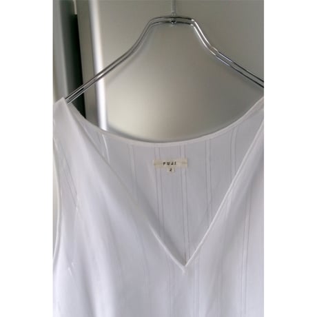 FUJI / COTTON STRIPE ONEPIECE(for ladies) *WHITE