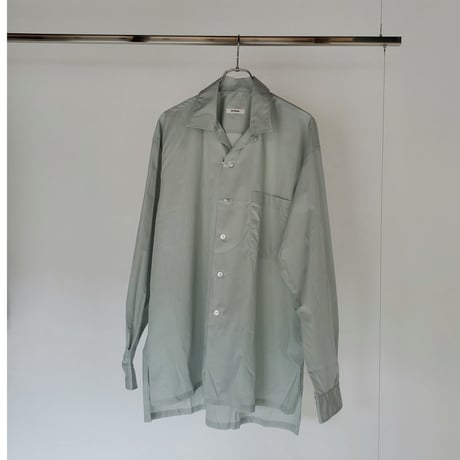 INTERIM / HYPER BIG 200/2 SUPIMA BROAD BIG POCKET  OPEN COLLAR SHIRT -L.MINT