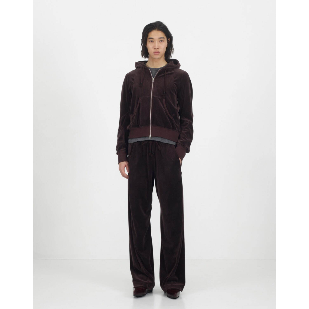 【NVRFRGT】VELOUR 3D TWISTED LOUNGE PANTS NVRFRGT / VELOUR 3D TWISTED LOUNGE PANTS *BROWN