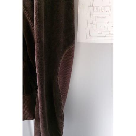 NVRFRGT /  VELOUR ZIP UP HOODIE *BROWN