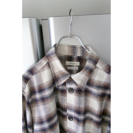 FUJI / COTTON CHECK SHIRT JACKET (for ladies) *BROWN NAVY CHECK