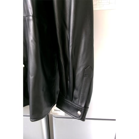 UNIVERSAL PRODUCTS / LEATHER SHIRTS JACKET *BLACK