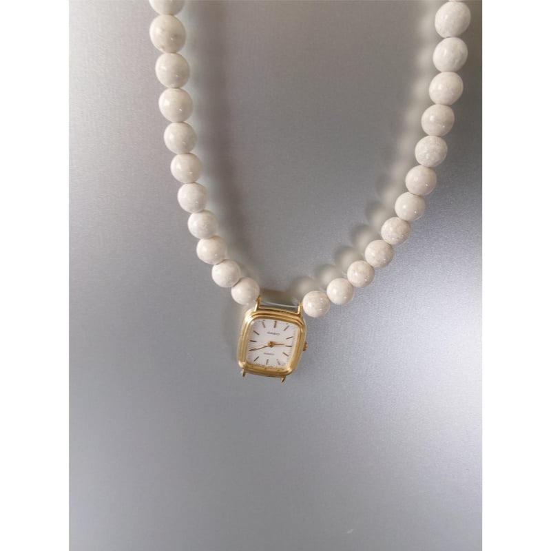 HIDAKA / Orbit Watch Necklace - Riverstone *Bei