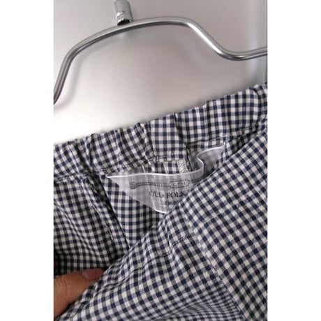 OLD FOLK HOUSE / WOOL LOUNGE PANTS *WHITE&NAVY(GINGHAM)