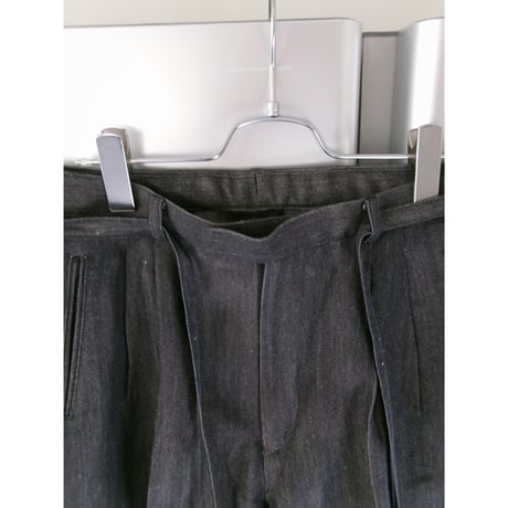OLD FOLK HOUSE /  Wool & Linen Trousers *Black  Natural