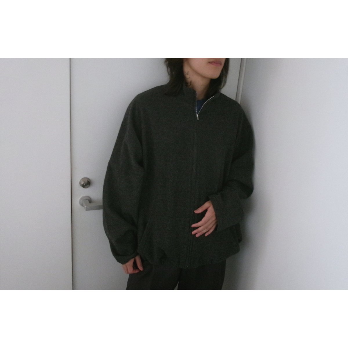 Blanc YM / CASHMERE ZIP JACKET *CHARCOAL GRAY |