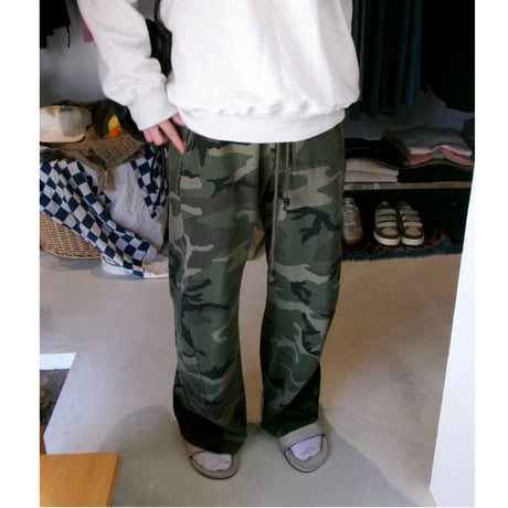 NVRFRGT / 3D TWISTED LOUNGE WIDE PANTS *WOODLAND