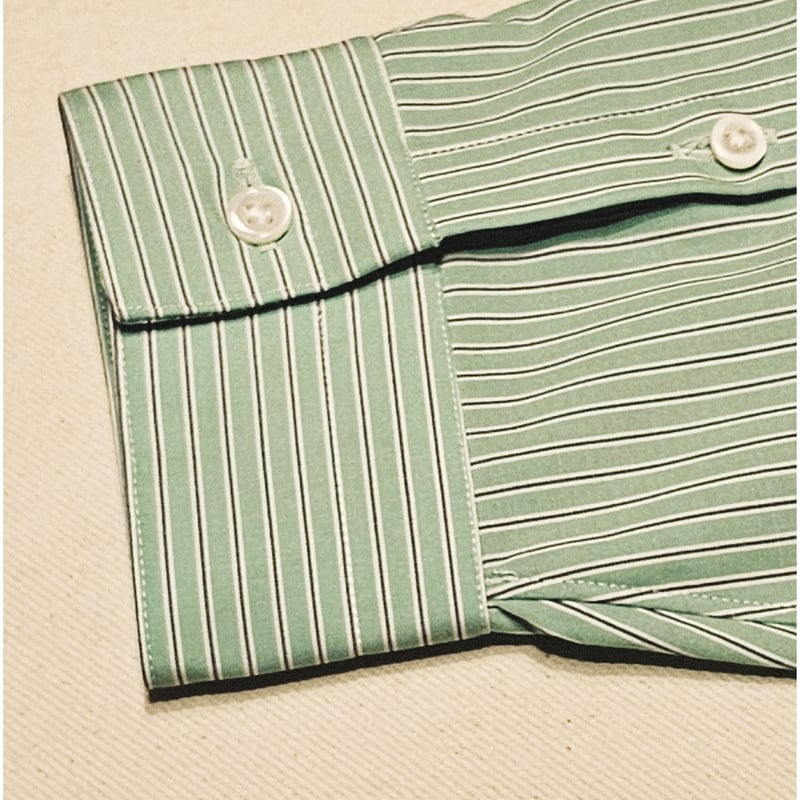 FUJI / Stripe pure Cotton shirt *Green | AVET