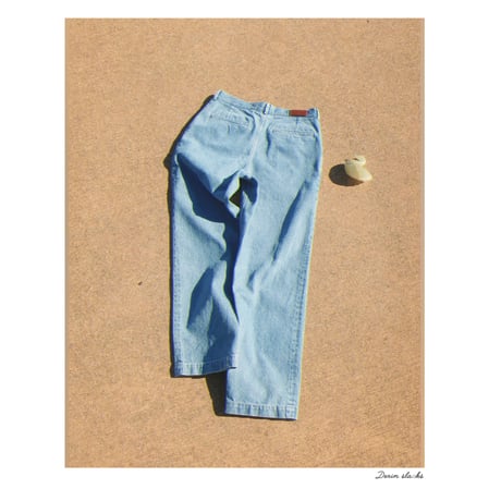 FUJI /  WASH DENIM SLACKS *BLUE