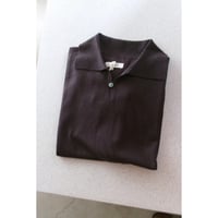 FUJI / SILK CASHMERE S/S SKIPPER POLO *BROWN