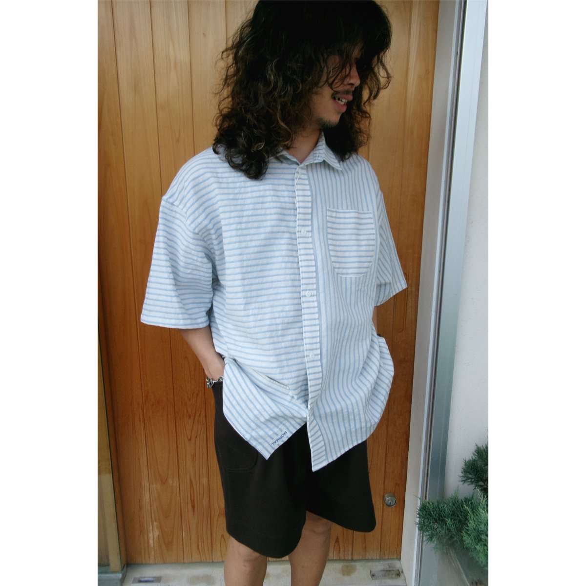 NO ROLL / NORMAL SHIRT STRIPE S/S *BLUE | AVET