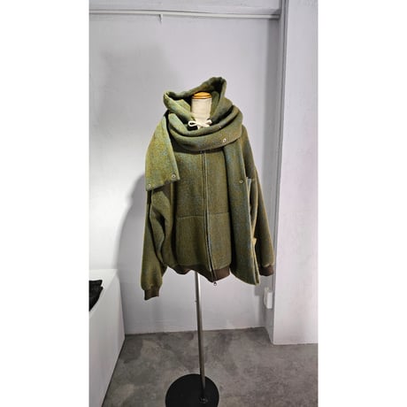 ●YUTASETOGAWA / SCARF FOODIE BLOUSON *GRN