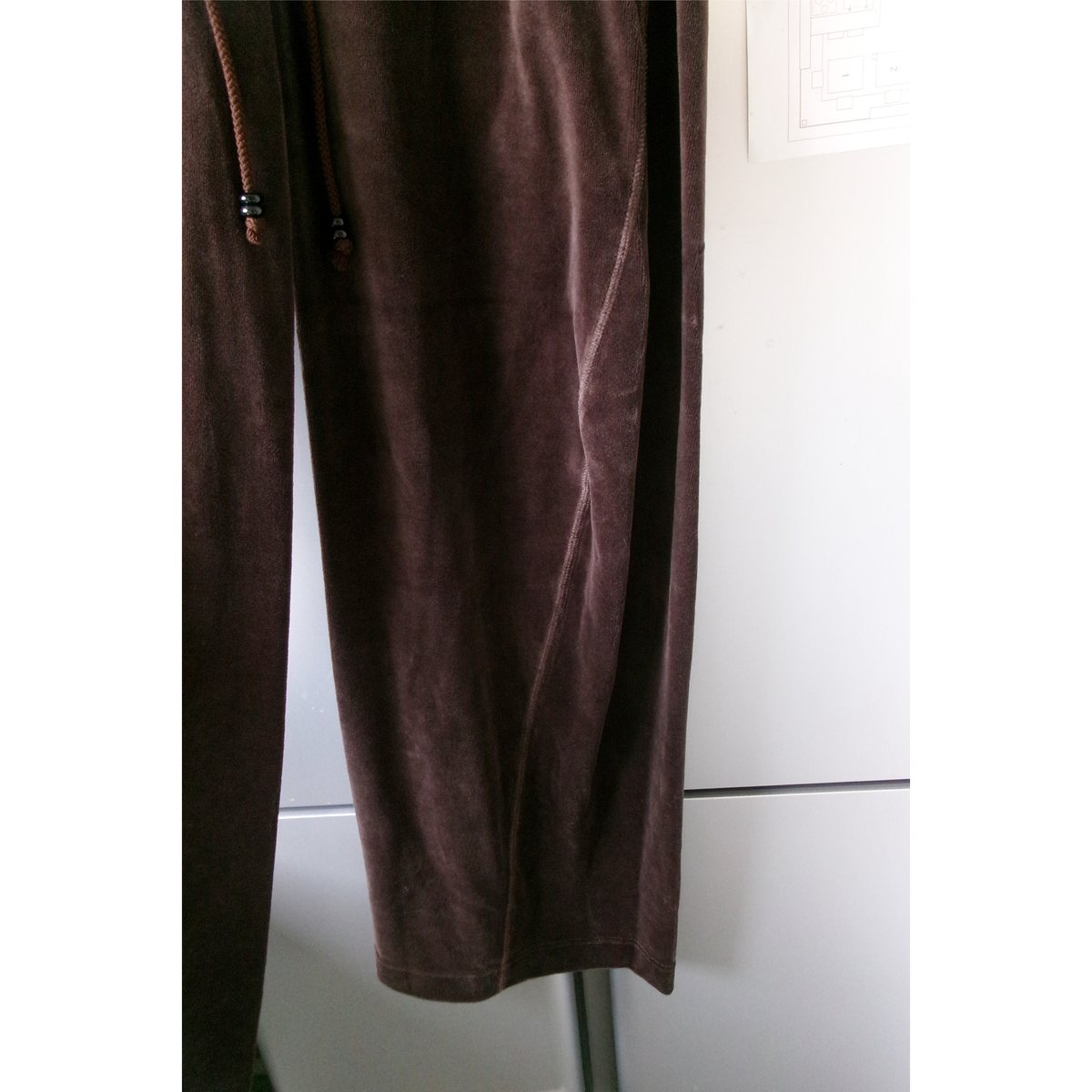 NVRFRGT / VELOUR 3D TWISTED LOUNGE PANTS *BROWN