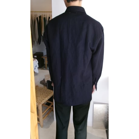 FUJI / WOOL LINEN SHIRTS *NAVY