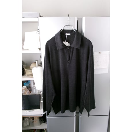 Blanc YM / Wool Jersey Twisted polo Shirts *GRAY