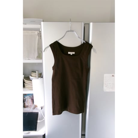 FUJI / COTTON SQUARE TANK TOP(for ladies) *BROWN