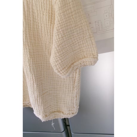 YUTASETOGAWA / Crepon 4Gauze Polo Shirt *NATURAL
