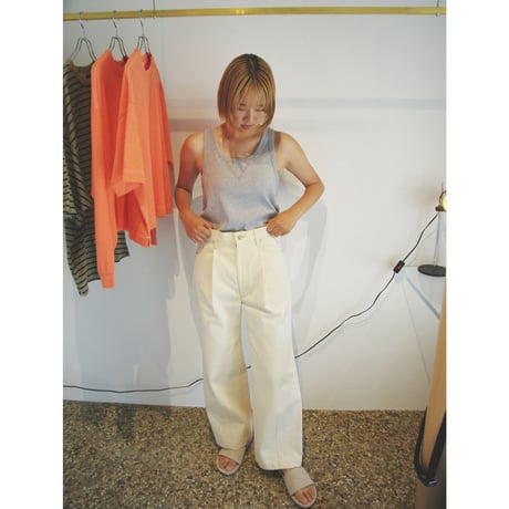 TOZAOU / Denim Painter Pants *cream (yellow)