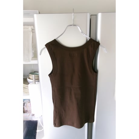FUJI / COTTON SQUARE TANK TOP(for ladies) *BROWN