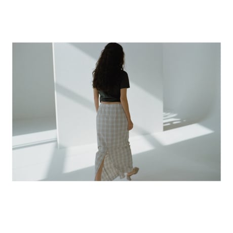 FUJI / COTTON CHECK SKIRT(for ladies) *BEIGE CHECK