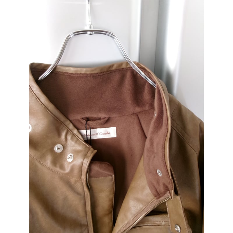 ABELIA EDWARD GOUCHA / MOM BIKER JACKET *CAMEL