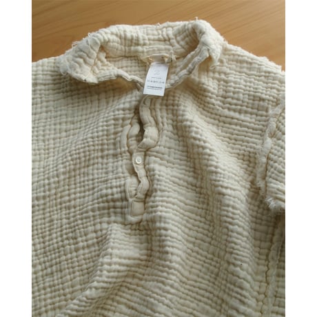 YUTASETOGAWA / Crepon 4Gauze Polo Shirt *NATURAL