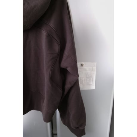 NVRFRGT / PANELLED ZIP UP HOODIE *DARK BROWN