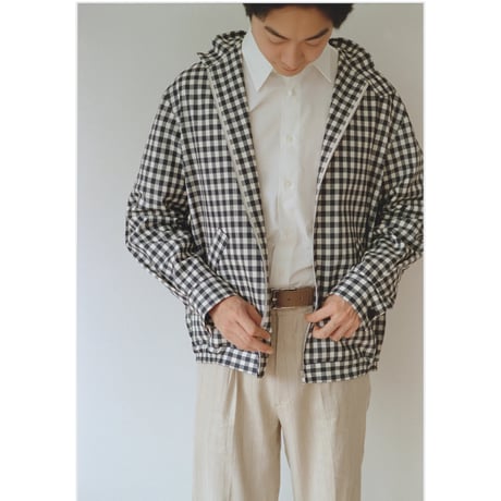 FUJI /  WOOL STAND COLLAR BLOUSON *BLUE