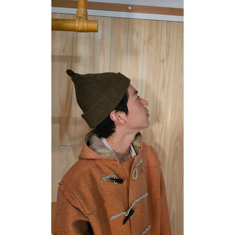 INTERIM / HYPER BIG CASHMERE HEAVY ROYAL NAVY DUFFEL COAT *ORANGE