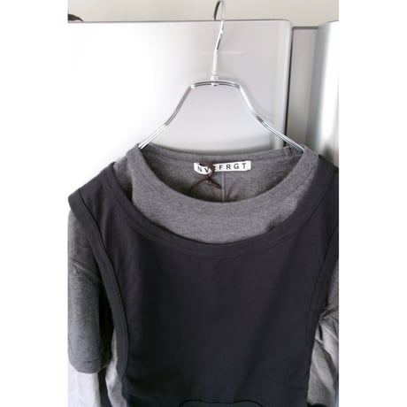 NVRFRGT / PANELLED MULTI LAYERD T-SHIRT *GREY