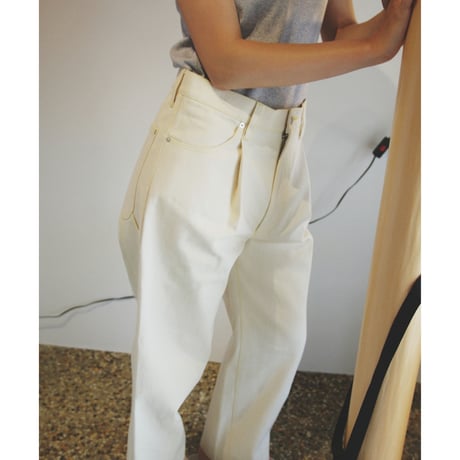 TOZAOU / Denim Painter Pants *cream (yellow)