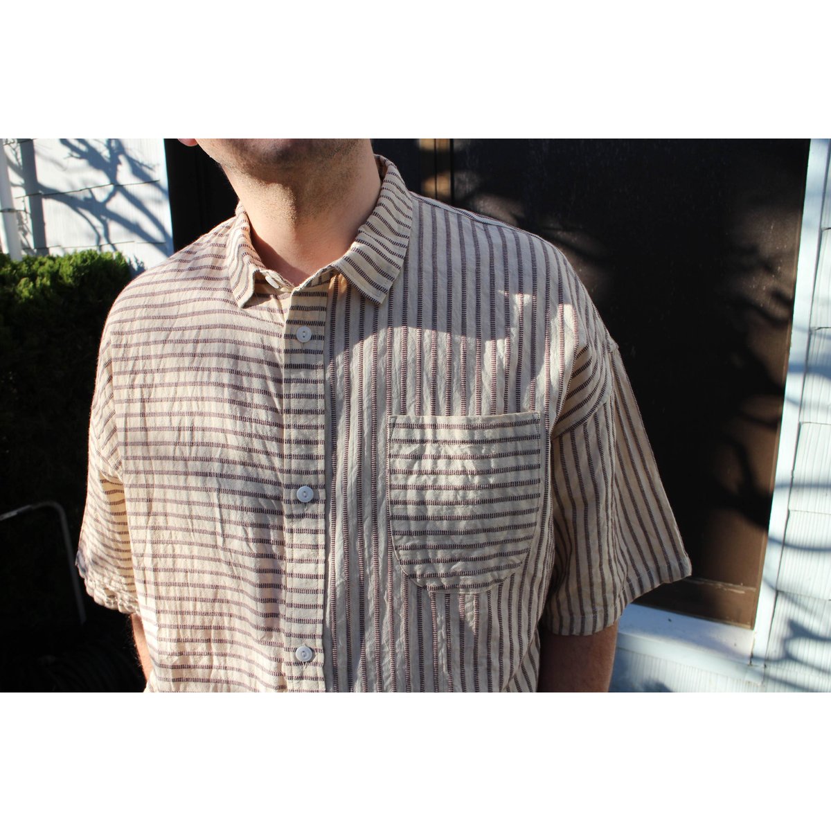 NO ROLL / NORMAL SHIRT STRIPE S/S *BROWN | AVET