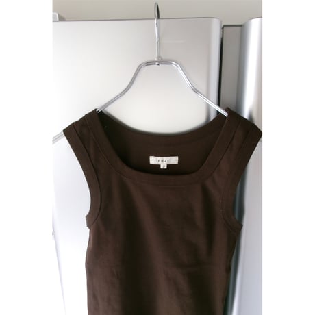 FUJI / COTTON SQUARE TANK TOP(for ladies) *BROWN