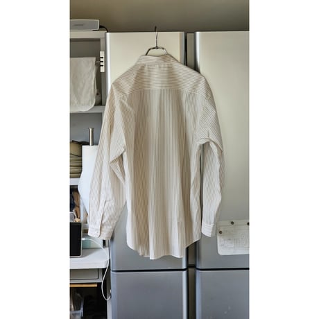 FUJI /  CLASSIC COLLAR STRIPE SHIRT *RED BROWN STRIPE
