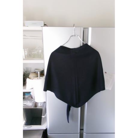 FUJI / WHITE CASHMERE SCARF *NAVY