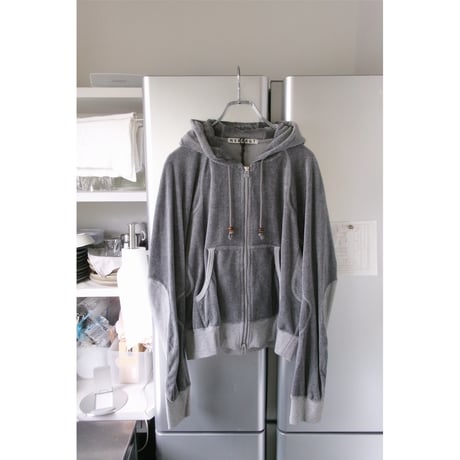 NVRFRGT /  VELOUR ZIP UP HOODIE *HEATHER GRAY