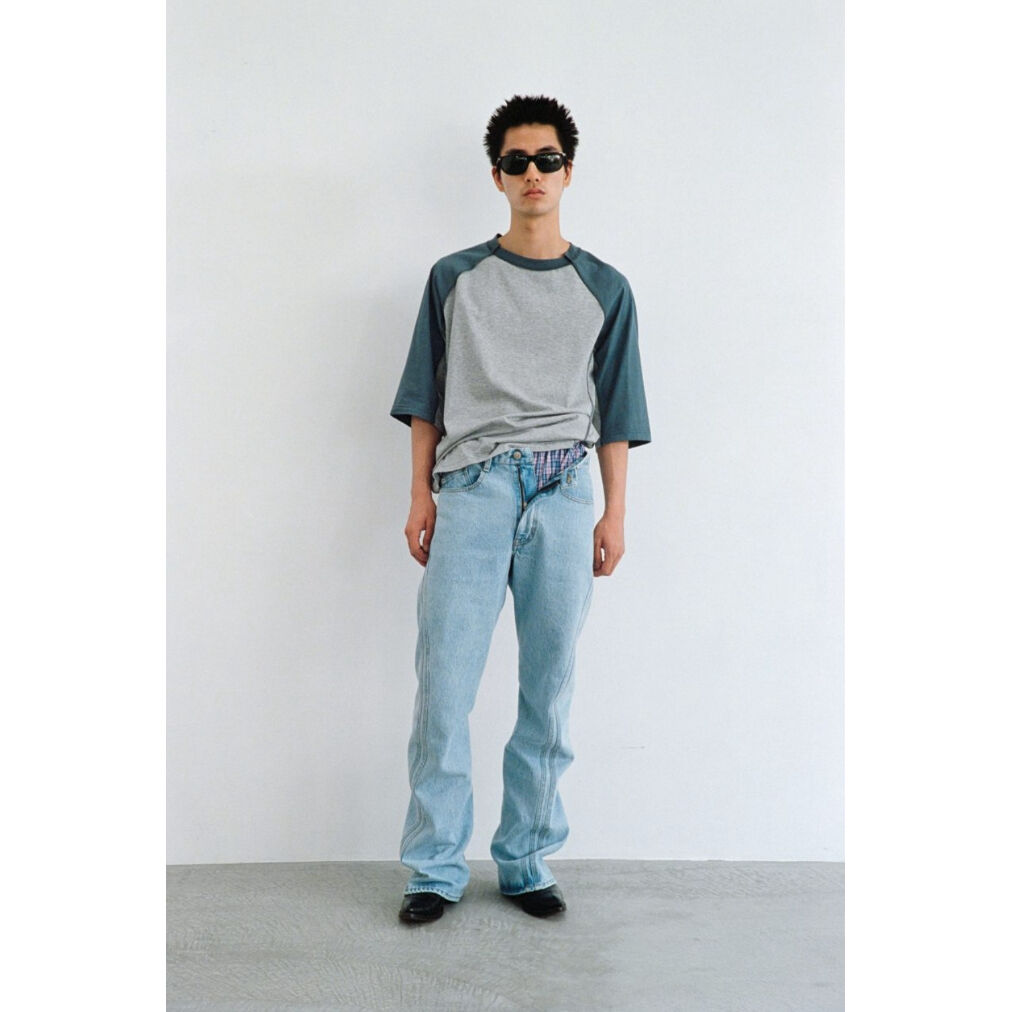 NVRFRGT / 3D TWISTED JEANS- LIGHT FADED INDIGO
