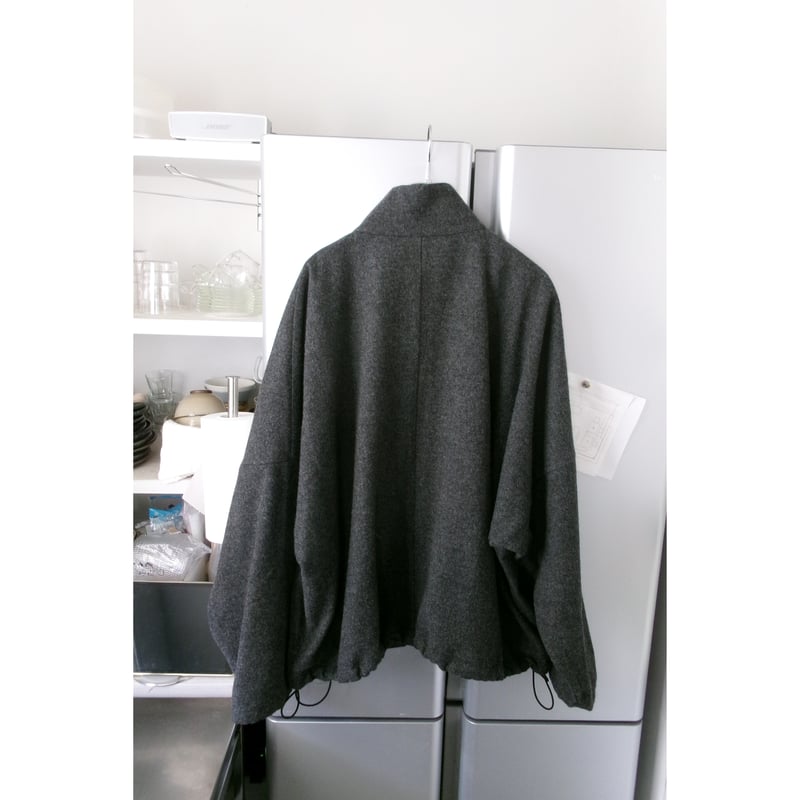 ジャケット・アウター blanc ym pile coat Blanc YM / CASHMERE ZIP JACKET *CHARCOAL GRAY |
