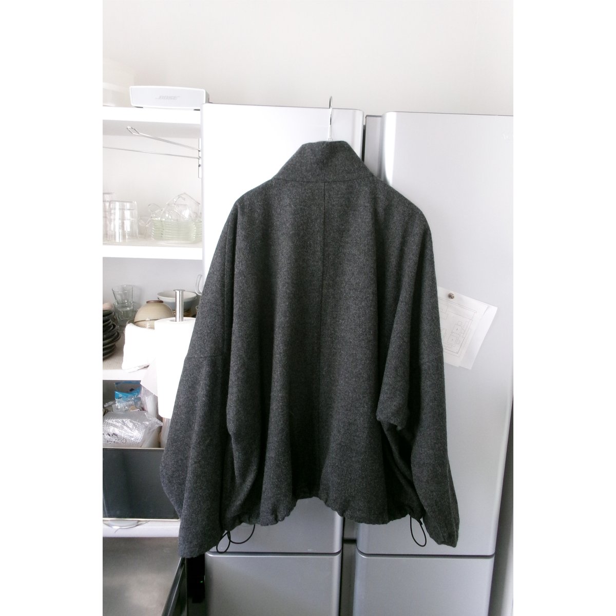 ジャケット・アウター blanc ym pile coat Blanc YM / CASHMERE ZIP JACKET *CHARCOAL GRAY |